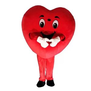 Red Heart Mascot Costumes Christmas Fancy Party Dress Cartoon Character Outfit Suit vuxna storlek Karneval Easter Advertising Theme Clothing