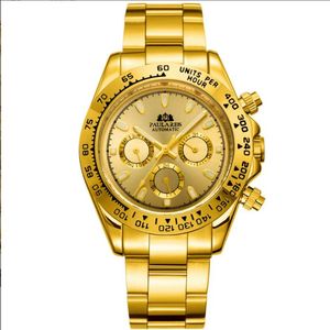 Nowe modne zegarki ze stali nierdzewnej stali nierdzewnej kwarcowe zegarek luksusowe zegarki dla mężczyzn i ruchu kwarcowego kalendarz zegarów 41 mm