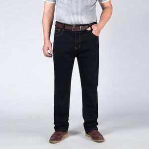 Men's Jeans Autumn Plus Size Straight Fashion Men's High Waist Pocket Zipper Open Loose Deep Crotch Jeans.