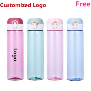 water bottle 520ml DIY Sports Water Bottles Personalized Outdoor Safety PC Plastic Drinking Cup Girls Use Birth Gift Free Customize Hot P230324