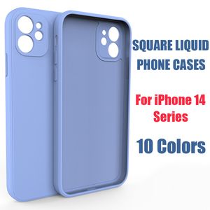 Case de teléfono Square Liquid Soft Tpu para iPhone 14 Plus 12 13 Mini 11 Pro XS Max X XR Cubierta posterior mate para iPhone 6 6S 7 8 más múltiples cajas de color