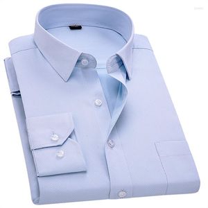 Men's Dress Shirts Striped Men's Shirt Formal Business Social Classic Design Long Sleeve Non-Iron Coarse Twill