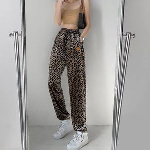 Men's Pant Casual Leopard Print Ankle Length High Waist Drawstring Pant Loose Jogger Fashion Plus Size Ladies Trousers Pop 230324
