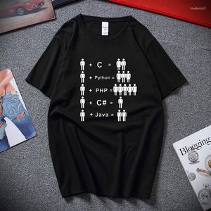 Herrar t skjortor roliga c java python programmerare utvecklare skjorta toppar mans bomull kort ärm män dator t-shirt mode cool t-shirt