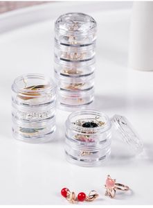 5 layers Stackable Containers boxes Jewelry Organizer Box for Earrings, Clear Plastic Bead Storage Containers for Crafts