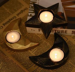 Creative Star Candle Holder Nordic Style Moon Candle Cup Home Atmosphere Dekorativ inomhus bordsskiva Restaurangprydnad