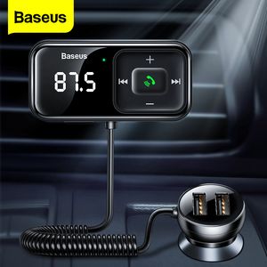 Baseus CAR FM Verici Bluetooth uyumlu 5.0 USB Araç Şarj Cihazı Aux Handsfree Kablosuz Kit Otomatik Radyo Modülatör MP3 çalar