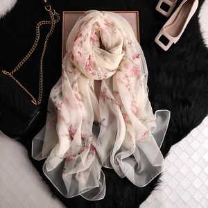 Scarves 2023 Women Cicada Wing Chiffon Scarf Dragonfly Florals Print Shawl Office Lady Soft Wraps Female Elegant Echarpe 180x140cm