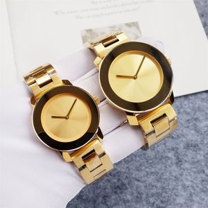 Fashion Full Brand Wrist Watches Man Woman Couples Lovers Stainless Steel Metal Band Luxury With Logo AAA Clock MV 12