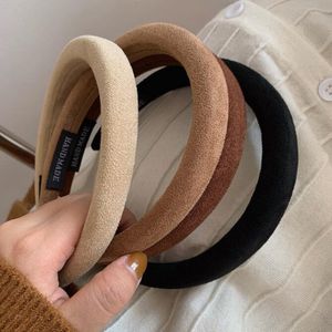 New Fashion Autumn Headwear For Women Casual Narrow Side Suede Fabric Headband Classic Turban Travel Party