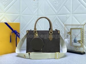 Onthego PM Bags Womens Designer Monograms Monograms حقيبة حقيبة حقيبة فاخرة أعلى حقائب اليد bicolor كيس الكتف محفظة Crossbody M45659 M45653 M46373