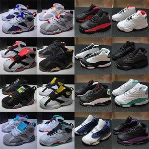 High quality Infant TS Kids Jumpman 13 Basketball Shoes Big Boy Girl 13s Lucky Green Flint Chicago CNY Playoffs Children 7 7s Trainer Sneakers Size 28-35H9IM
