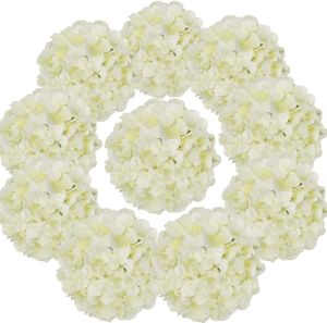 Dekorativa blommor kransar 10 förpackningar Silk Hydrangea Flowers Artificiella blommor huvuden full hortensia med stjälkar för bröllop hemfest butik baby shower dekor 230324