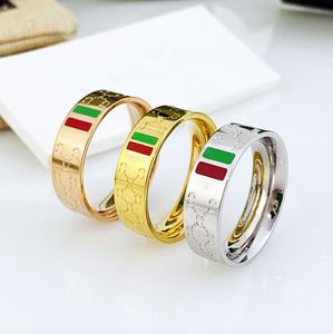 Luxus Mode Unisex Band Ringe Designer Edelstahl Brief Ring Bague für Frauen Männer Liebhaber Geschenke Schmuck Party Größe 5-11