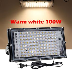 LED Flood Light 50W 100W AC220V Reflektor zewnętrzny biały White White RGB Outdoor Spotlight Wodoodporny oświetlenie lampy ulicznej