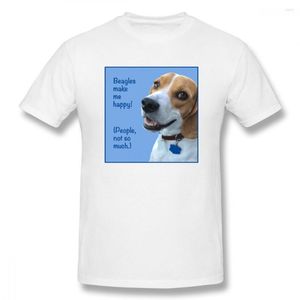 Herren-T-Shirts Beagles machen mich glücklich (Menschen nicht so sehr.) Lustiges Basic-Kurzarm-T-Shirt Hundeliebhaber-Shirt Eur-Größe