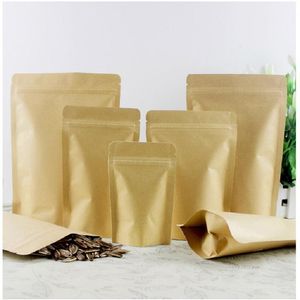 12 Größe DOYPACK Kraftpapier Mylar Aufbewahrungstasche Stand Up Papers Aluminiumfolie Tee Keks Packung Package Beutel