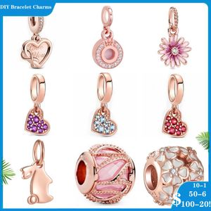 925 Siver Beads Charms för Pandora Charm -armband Designer för kvinnor Rabbit Royal Tilted Heart Dangle