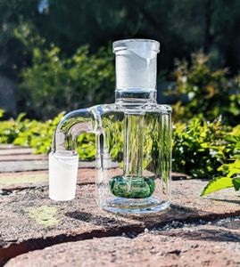 3-Zoll-Glas-Aschefänger, 14 mm, 4590 Grad, Mini-Shisha-Glasbong, Wasserfänger, dicker, klarer Pyrex-Bubbler, Aschenfänger, grün