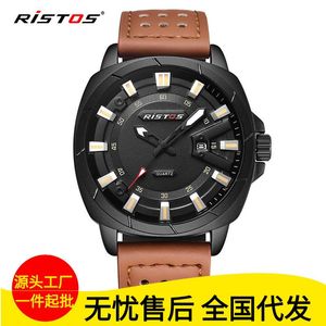 Нарученные часы Ristos/Li Spindle (9350 Watch мужской кварцевый водонепроницаемый календарь Движение Большой циферблат