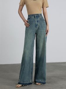 Kvinnors jeans zhisilao blå för kvinnor 2023 mode rak bred benbyxor y2k denim byxor vintage lös mamma 230324