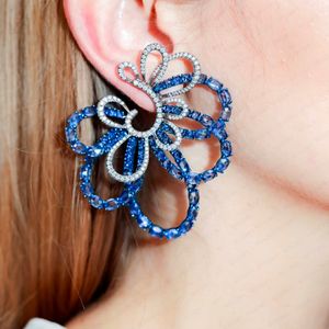 Stud GODKI Flower Stud Earring For Women Wedding Fashion Flow Cubic Zirconia Brincos boucle d'oreille Trendy Bohemia Jewelry 230324