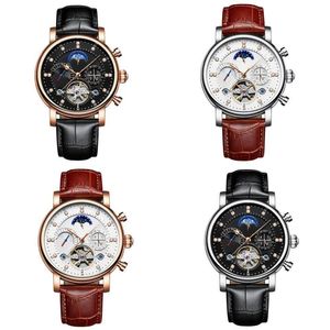 Erkek Watch Luxury Designer Watches iskelet El Sarma Otomatik Montre De Luxe Party Vintage Tourbillon Klasik Deri Watch Beyefendi Busines SB042 C23