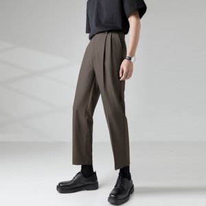 Męskie spodnie jesień 4 kolory garnituru modny stowarzyszenie biznesu spant koreańskie proste szerokie nogi formalne spodnie M 3xl 230324