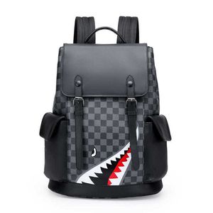 Mochila estilo mochila de grande capacidade moda masculina bolsa de computador tendência lazer bolsa de viagem221222