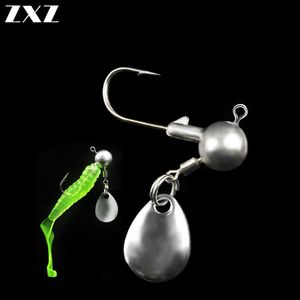 Ami da pesca 5 Pz / lotto Pesca Forma Rotonda Palla Jig Head Gancio 2g 4g Ganci in acciaio ad alto tenore di carbonio Jighead Peso con anello di rotazione Cucchiai Ami da pesca P230317