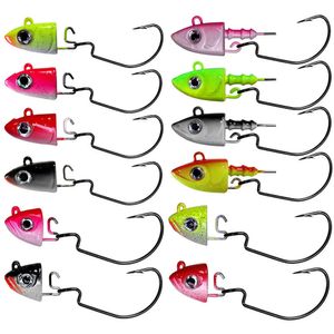 Ami da pesca QualyQualy Jig Head Ami da pesca 10g 12g 25g Amo da pesca a testa di pesce per attrezzatura da pesca a verme morbido Kit fai da te P230317