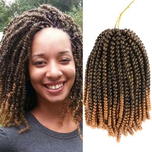 Spring Twist Crochet Hair flätor ombre kenya förlängning ombre afro färgad passion vår vridning hår 12 tum