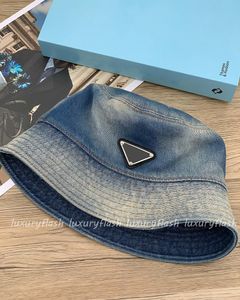 Cappello da pescatore 23SS Cappelli da pescatore firmati Cappelli a tesa larga Berretto da baseball per uomo e donna Tie-dyeing Denim Blue Fashion Street Coppia Summer Sunscreen Hat