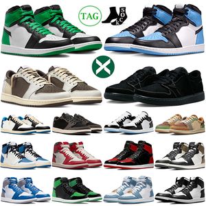 jumpman 1 1s basketball shoes Black Phantom Lost And Found Reverse Mocha Fragment Green Patent UNC Toe mens trainers women outdoor sports sneakers