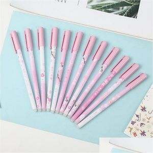 Kugelschreiber 1 stücke Sakura Löschbarer Stift 0,5 mm Kreative Student Gel Neuheit Schreibwaren Nette Blaue Unterschrift Kawaii Schulbedarf Dro DHD27