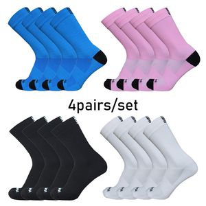 Sports Socks Outdoor Road Cycling Stripes Compressão Biciclas Racing Men e Women Running Calcetines Ciclismo 230324