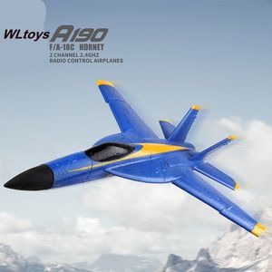 Aeronaves elétricas/rc wltoys xk a190 p530 f-18 planing rc f/a-18c 2 canal de 2,4 GHz Airplano de controle de rádio 6 eixos de controle remoto aeronaves de controle remoto 230324