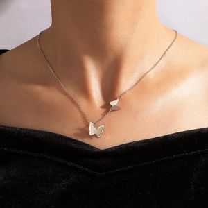 Цепи Элегантная бабочка для кисточки CHOKER CHOCEALCE для женщин модный простой серебряный цвет вечеринка по случаю дня рождения ювелирные изделия