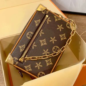 cross body M44735 Mini soft trunk box luxury designer Women Man square bag purses wallet tote handbag Brown pattern Genuine Leather Clutch Shoulder chain Evening bag