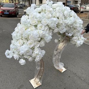 dekoration ny ankomst elfenben vita blommor bord blommor båge bröllop centerpiece dekoration imake718