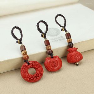 キーチェーン1PCファッションCinnabar Jade Pixiu Pendant Necklace Jeweller