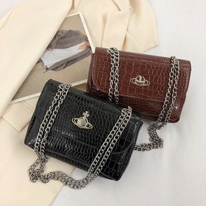 Fashion Alligator Pattern Saturn Bags Chain Crossbody Bag Small Square Bag