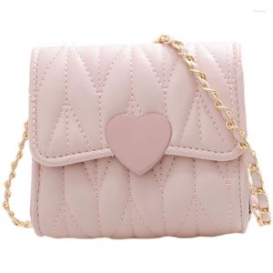 Duffel Bags Fashion Heart Baby Girls Small Shoulder Kids Coin Purse Accessories Handbags Lovely Children's Mini Square Messenger Bag