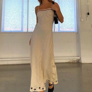 Casual Dresses Y2K Fairycore Long Dress Elegant Korean Fashion Women Camis Strps Straight E Girl Star Print Streetwear