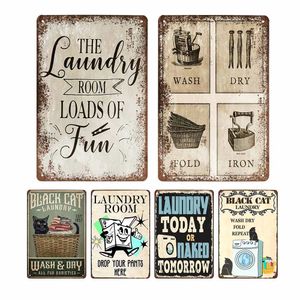 Vintage Shabby Chic Laundry Room Art Painting Plates Signs Poster Indoor Decorations Vintage Wall Art Home Decor Accessories 30X20cm W03