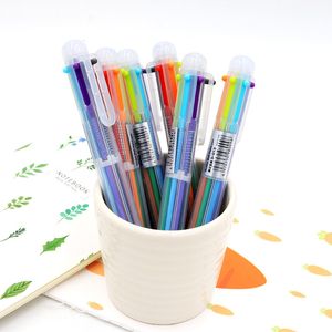 Gel Pens 50 Pcs Creative Beauty Transparent 6 Color Ballpoint Pen Graffiti Pen Children Students Ball Point Pen Wholesale Factory 230324