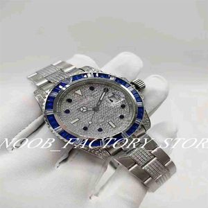 Men Watches Factory Blue Green Diamond Bezel Classic 40 mm 2813 Automatic Movement Diamond Strap Christmas Gift Wristwatches 293B