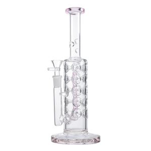 11 Inch 14mm Female Joint Glass Bongs Straight Tube Hookahs Inline Perc Oil Dab Rigs Ice Pinch White Blue Green Pink Water Pipes with Bowl WP2161