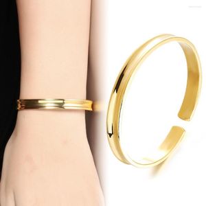 Bangle Women Bangles Gold Color Girls Fashion Jewelry Metal Bracelets Concave Top Workmanship Allergy Free