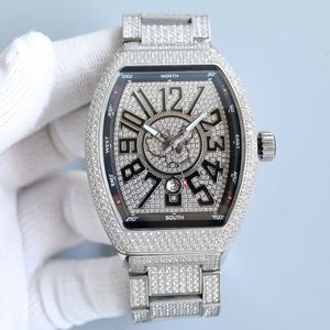 Diamant-Uhr für Herren, automatische mechanische Uhren, leuchtend, 44 x 54 mm, komplett aus Edelstahl, Business-Armbanduhr, Saphir, wasserdicht, Montre de Luxe
